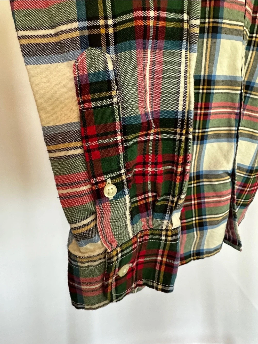 GAP Classic Plaid Long-Sleeve Shirt - Red & Green Boys 10